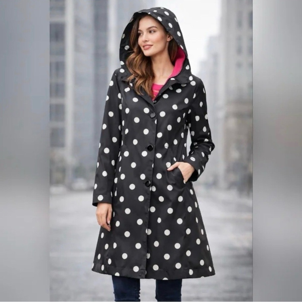 Kate Spade New York Polka Dot Print Coat Jacket Size Large. -NWOT